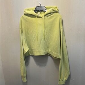 ALO Yoga Yellow Cropped Hoodie